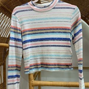 cropped long sleeve knit tee